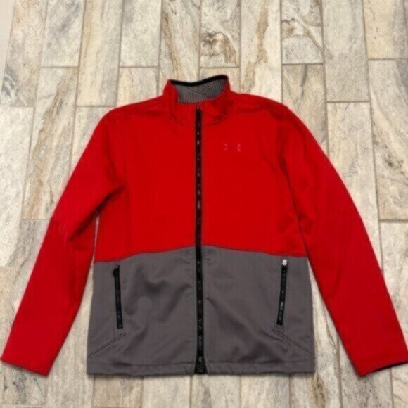 Under Armour boys youth XL Coldgear Infrared red/gray coat